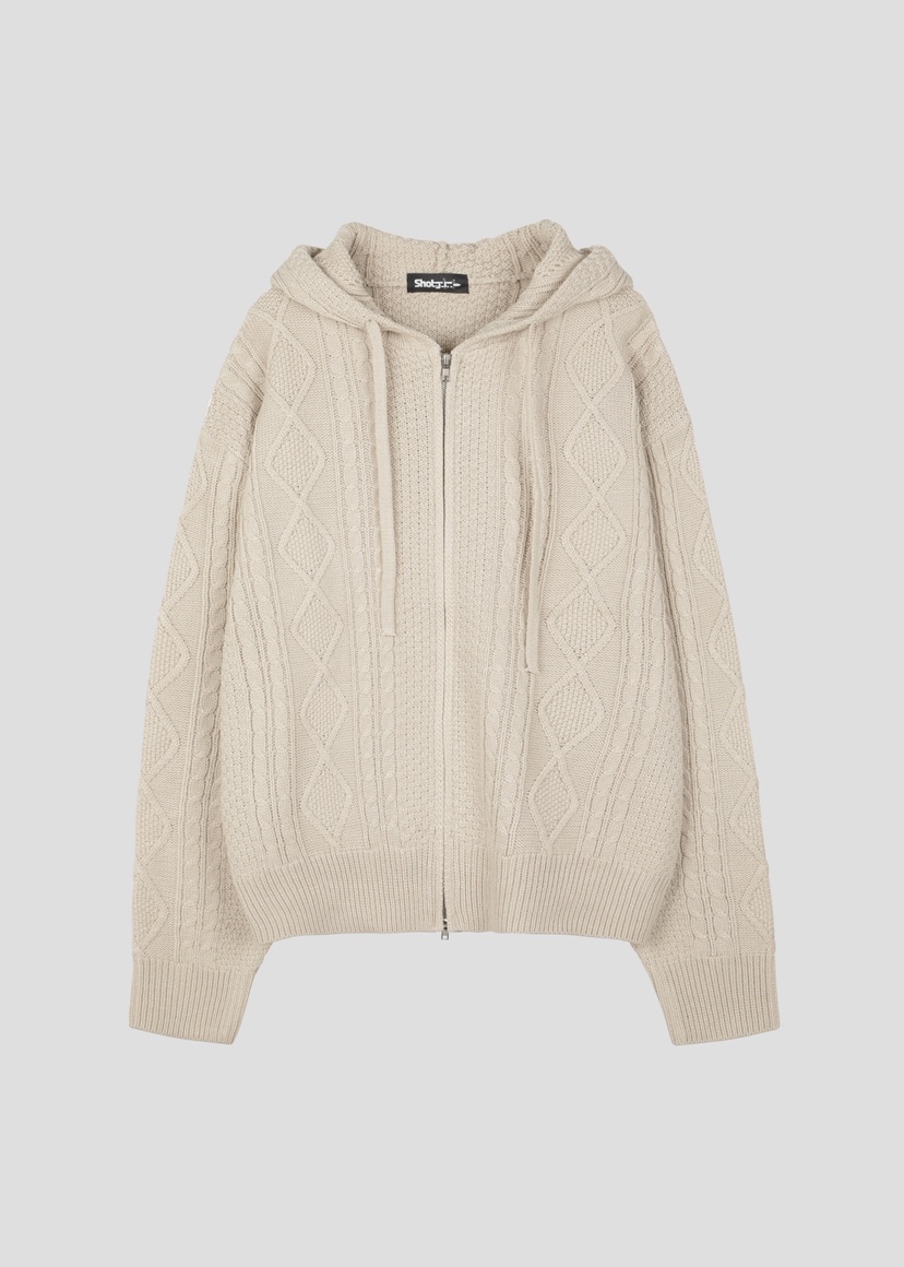 SHOTGUN東大門㊣代購女裝新款人氣推薦真品時尚毛衣拉鏈連帽SHOTGUN毛衣圖色1