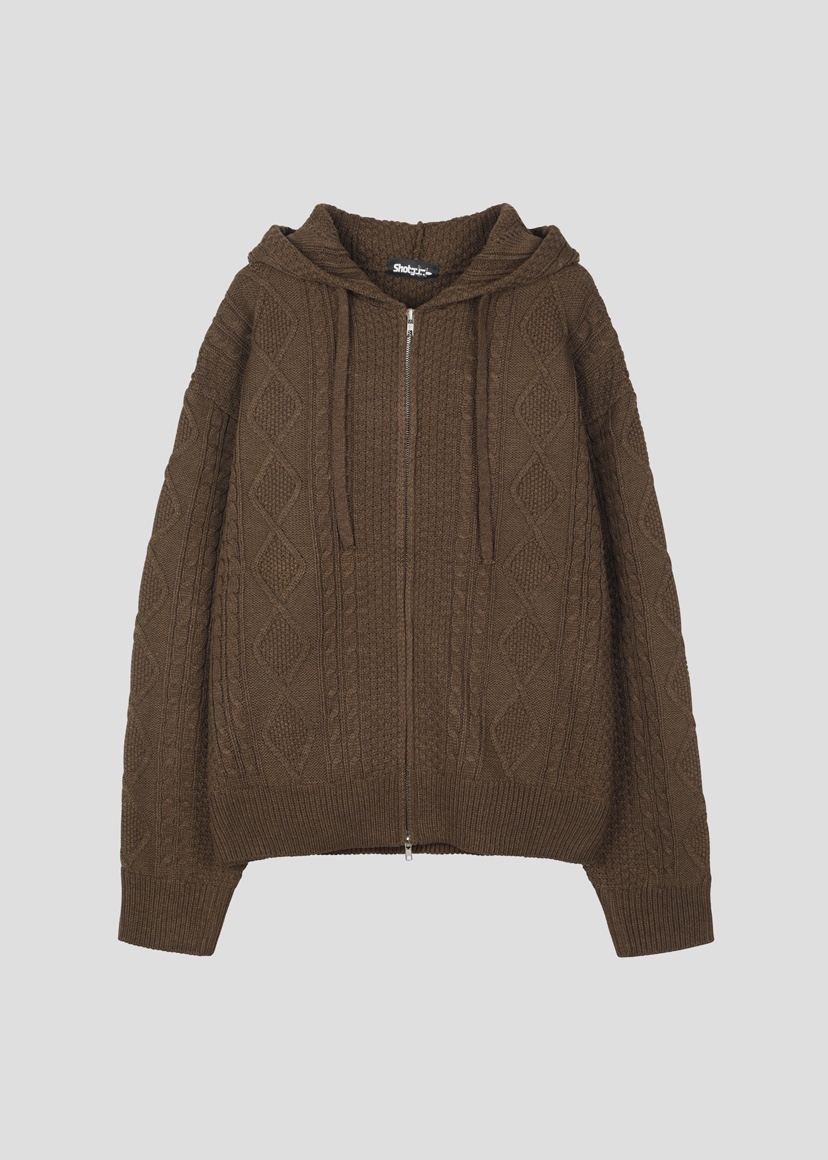 SHOTGUN東大門㊣代購女裝新款人氣推薦真品時尚毛衣拉鏈連帽SHOTGUN毛衣圖色2