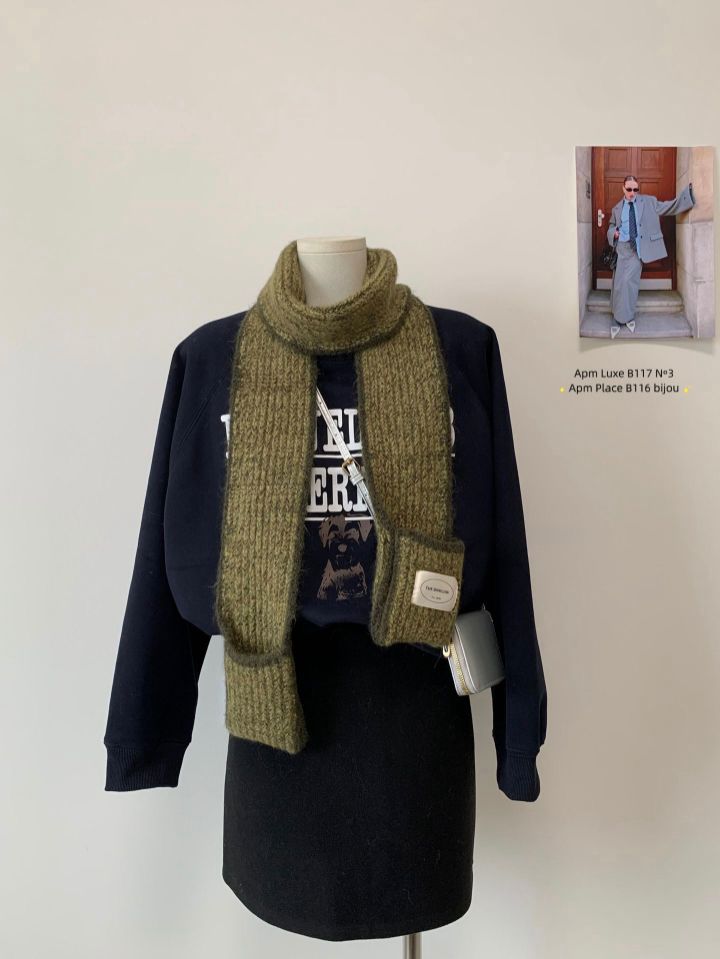 N3東大門㊣代購女裝新款休閑熱賣推薦人氣時尚圍巾披肩口袋N3圍巾/披肩