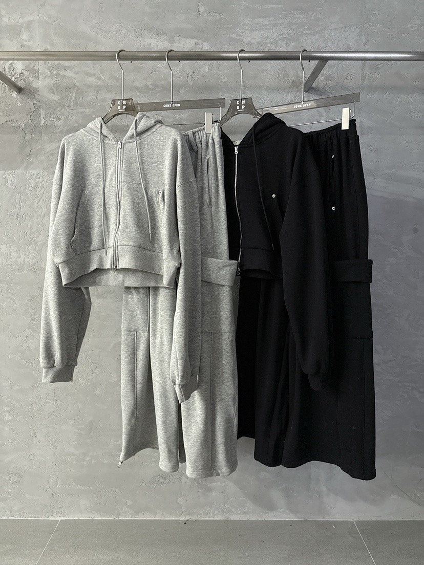 COME OPEN東大門㊣直郵女裝新品25秋冬衛衣連帽拉鏈衫短款貂皮COMP-(COME OPEN)衛衣