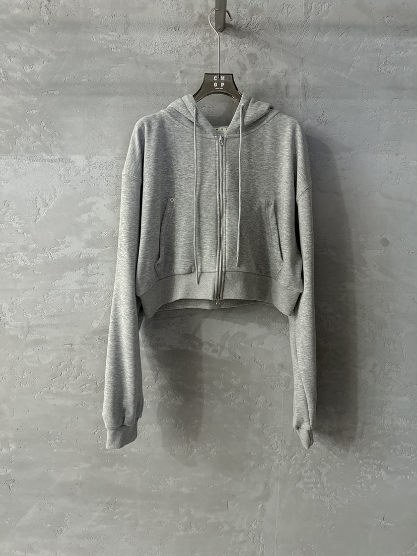 COME OPEN東大門㊣直郵女裝新品25秋冬衛衣連帽拉鏈衫短款貂皮COMP-(COME OPEN)衛衣圖色1