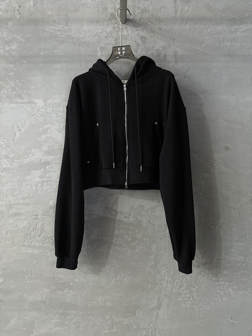 COME OPEN東大門㊣直郵女裝新品25秋冬衛衣連帽拉鏈衫短款貂皮COMP-(COME OPEN)衛衣圖色2