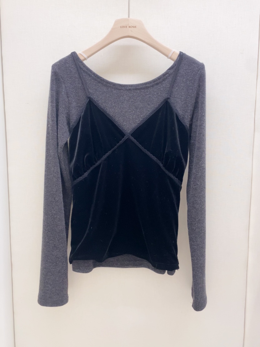 LOVE ROSIE韓國代購㊣女裝新款推薦時尚吊帶背心天鵝絨蕾絲LOVE ROSIE吊帶/背心