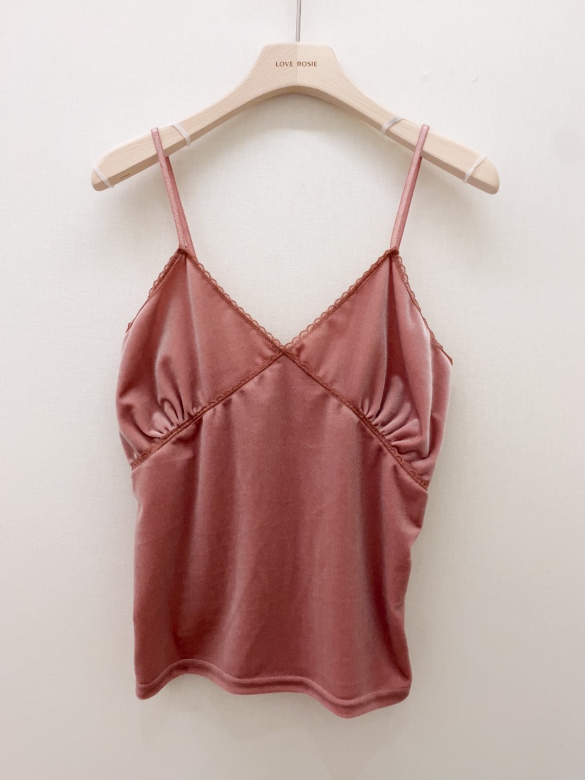 LOVE ROSIE韓國代購㊣女裝新款推薦時尚吊帶背心天鵝絨蕾絲LOVE ROSIE吊帶/背心圖色2