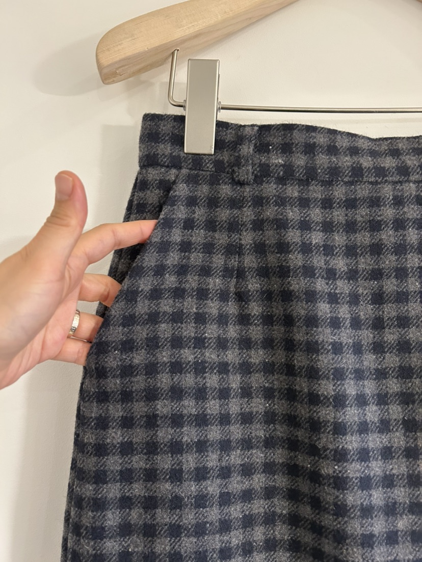 NOTICE東大門㊣實拍女士新款熱賣職業推薦休閑長裙羊毛格紋NOTICE長裙