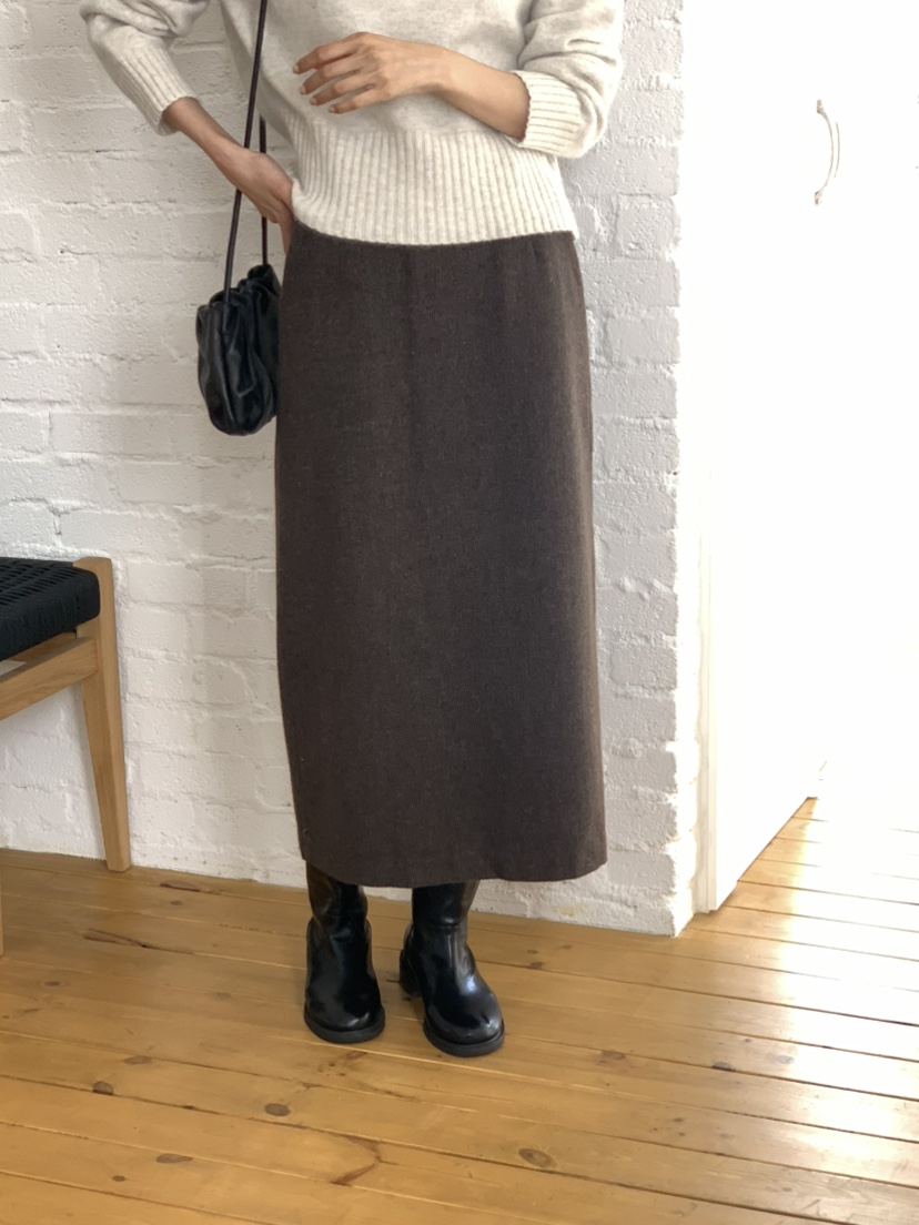 NOTICE東大門㊣實拍女士新款熱賣職業推薦休閑長裙羊毛格紋NOTICE長裙