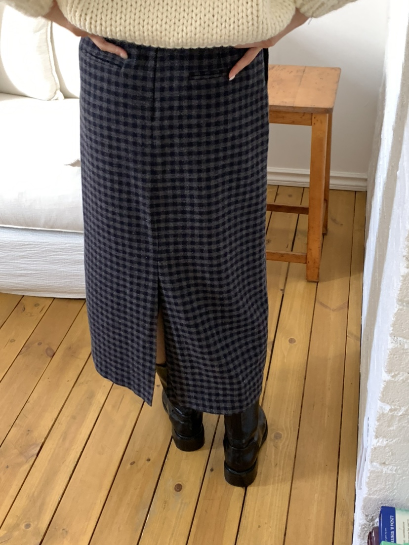 NOTICE東大門㊣實拍女士新款熱賣職業推薦休閑長裙羊毛格紋NOTICE長裙