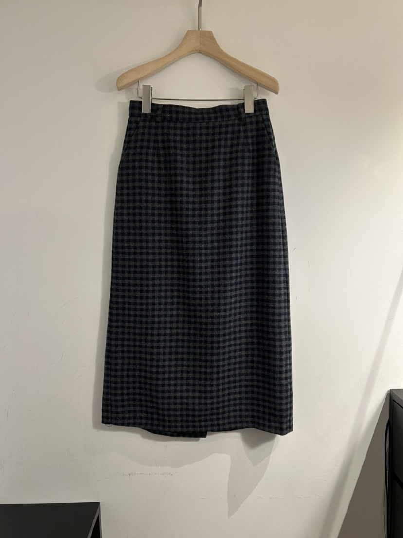 NOTICE東大門㊣實拍女士新款熱賣職業推薦休閑長裙羊毛格紋NOTICE長裙圖色1