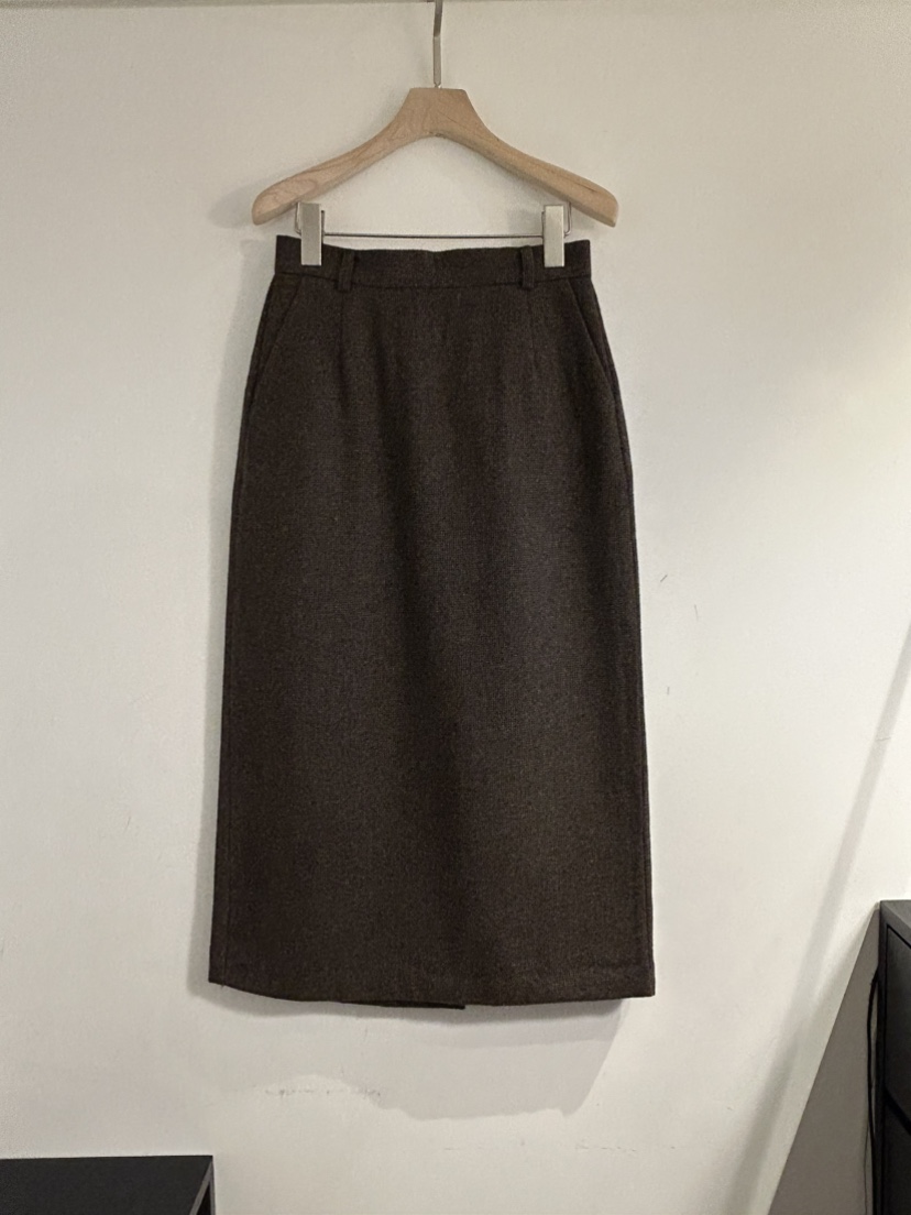 NOTICE東大門㊣實拍女士新款熱賣職業推薦休閑長裙羊毛格紋NOTICE長裙圖色2