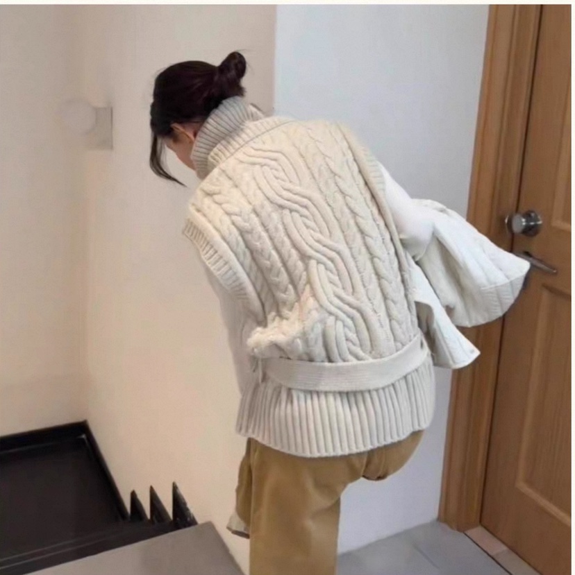 DOUZEMOIS韓國代購㊣女士新款休閑吊帶背心不含內搭含腰帶高領DOUZEMOIS吊帶/背心