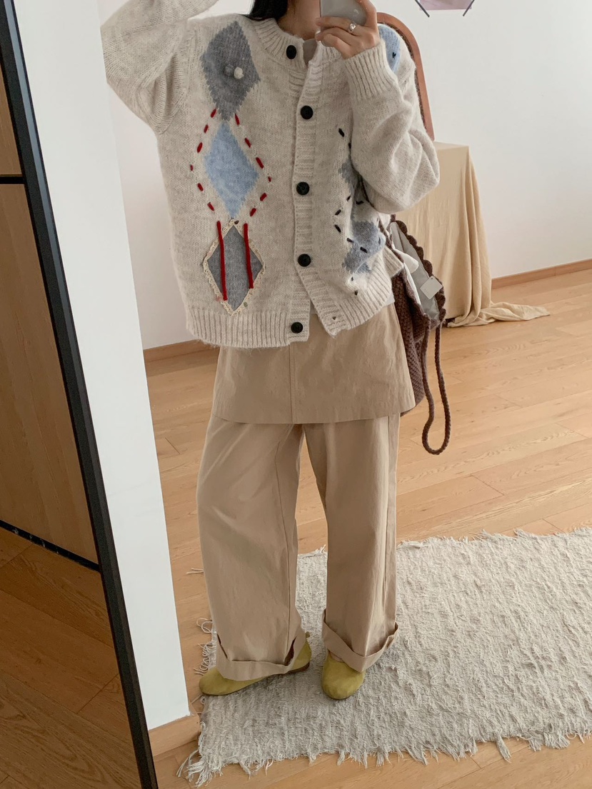 DOUZEMOIS韓國直郵㊣女裝新品人氣熱賣職業25秋冬毛衣羊毛開衫DOUZEMOIS毛衣