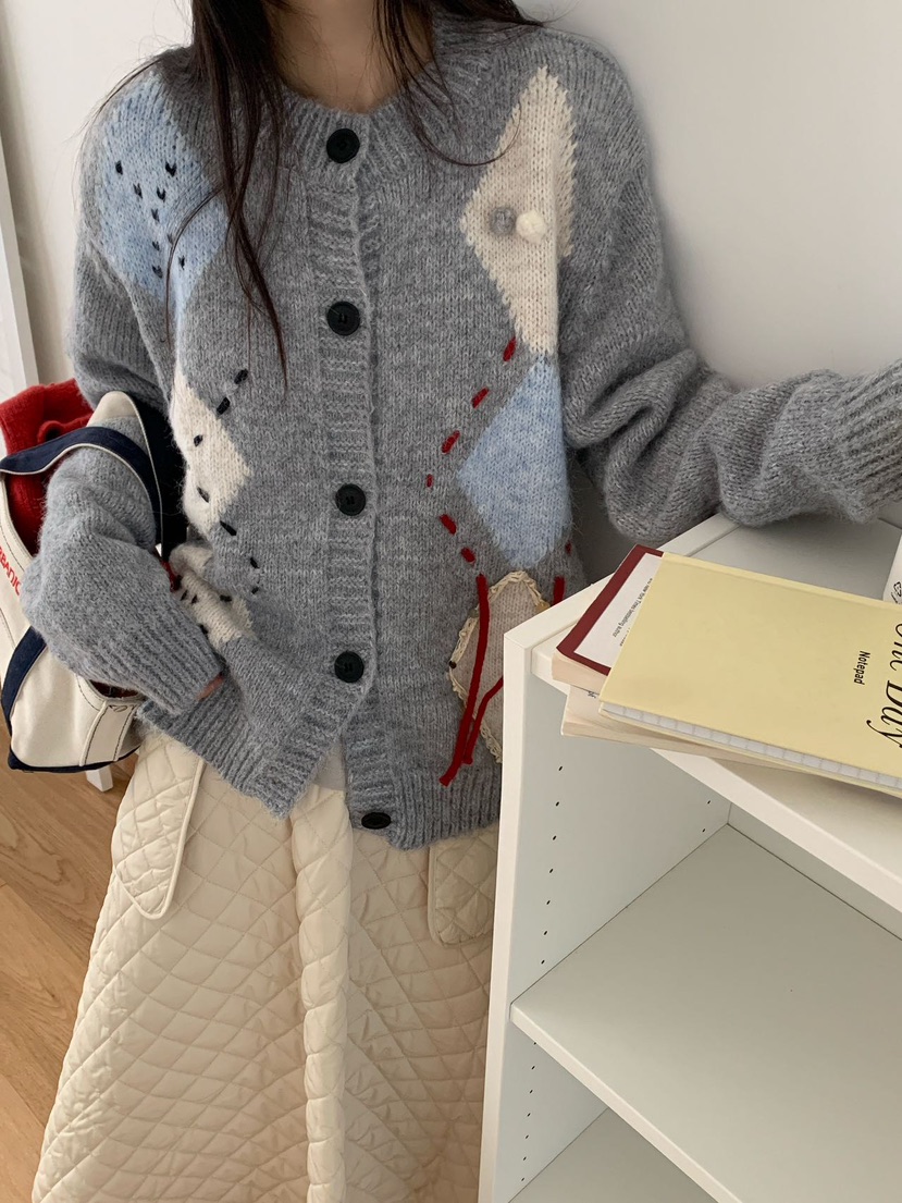 DOUZEMOIS韓國直郵㊣女裝新品人氣熱賣職業25秋冬毛衣羊毛開衫DOUZEMOIS毛衣