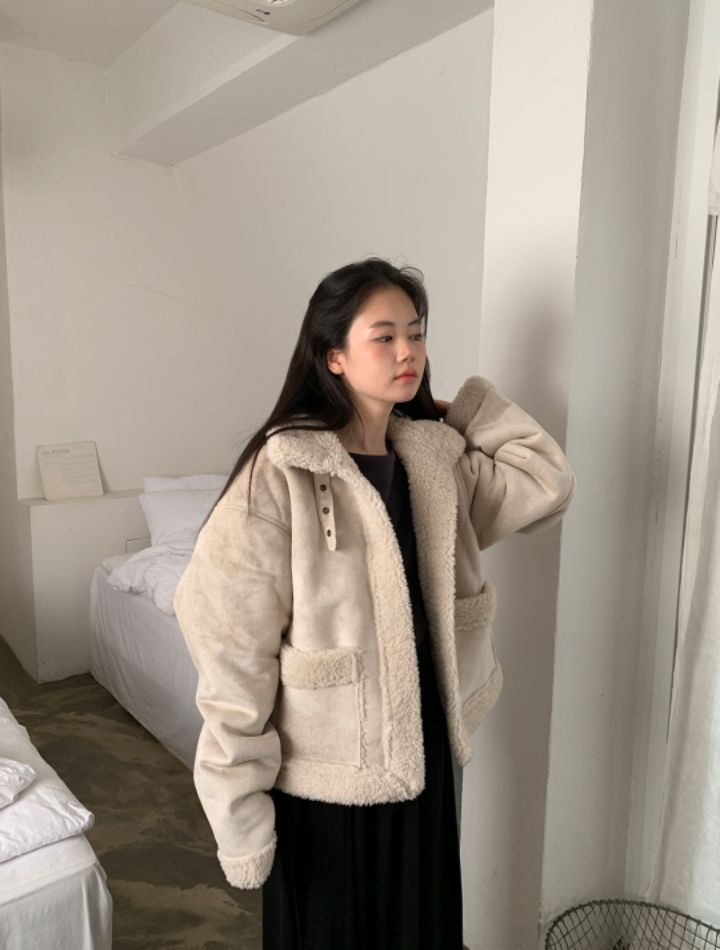 LIVE FOREVER東大門㊣代購女裝新款職業時尚25秋冬短款大衣LIVE FOR_EVER短款大衣