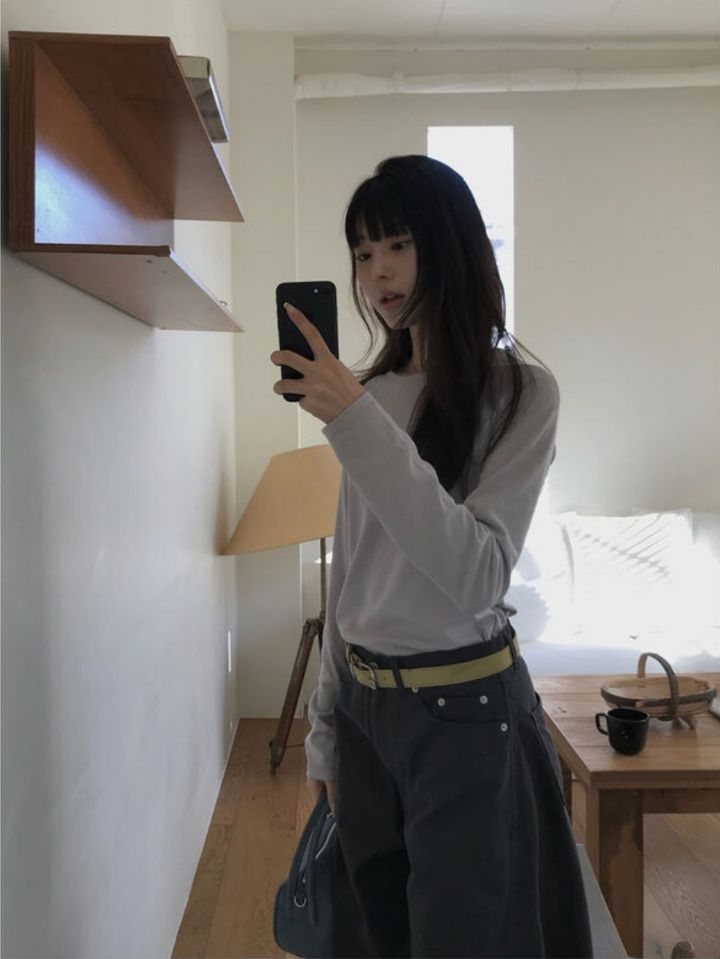 LIVE FOREVER韓國代購㊣女士新款休閑真品人氣25秋冬長袖T恤LIVE FOR_EVER長袖T恤