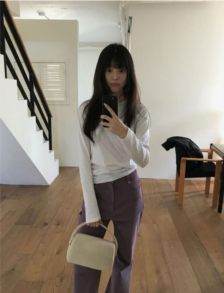 LIVE FOREVER韓國代購㊣女士新款休閑真品人氣25秋冬長袖T恤LIVE FOR_EVER長袖T恤