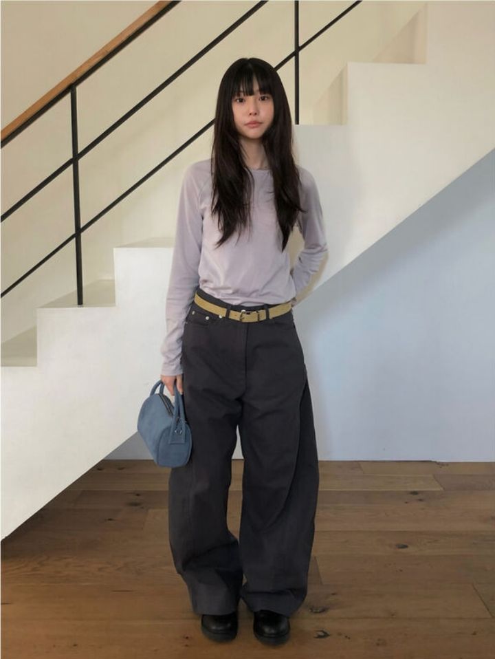 LIVE FOREVER韓國代購㊣女士新款休閑真品人氣25秋冬長袖T恤LIVE FOR_EVER長袖T恤