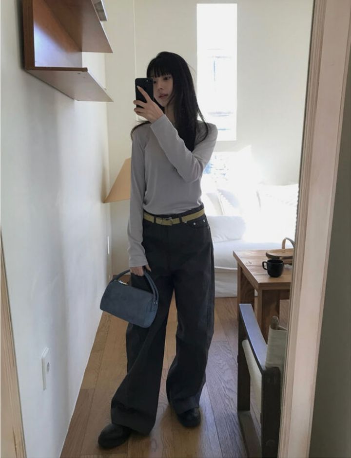 LIVE FOREVER韓國代購㊣女士新款休閑真品人氣25秋冬長袖T恤LIVE FOR_EVER長袖T恤