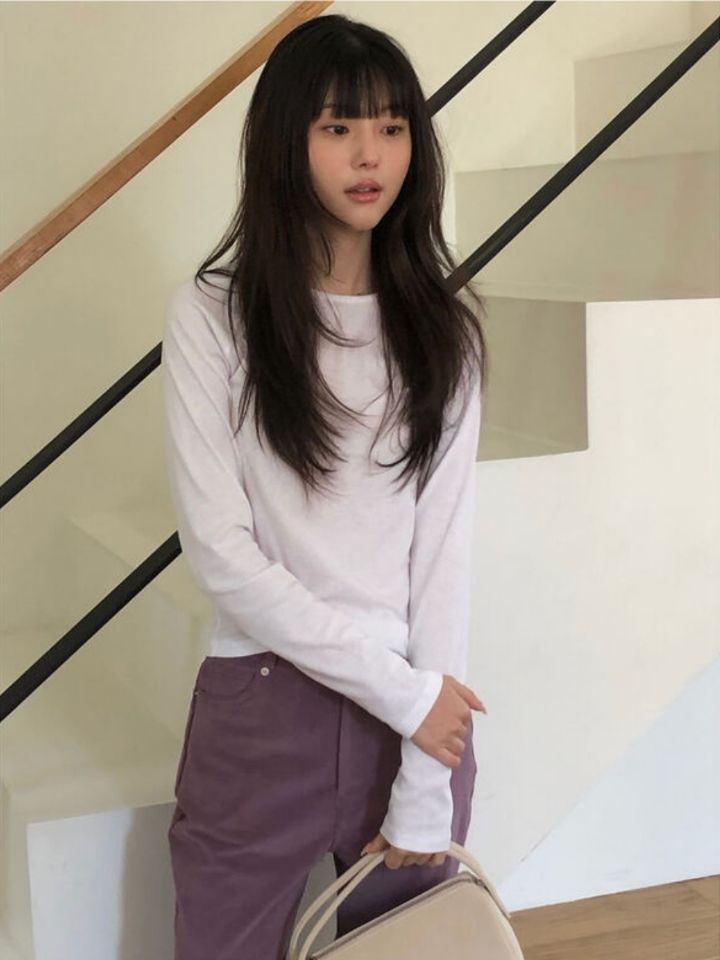 LIVE FOREVER韓國代購㊣女士新款休閑真品人氣25秋冬長袖T恤LIVE FOR_EVER長袖T恤