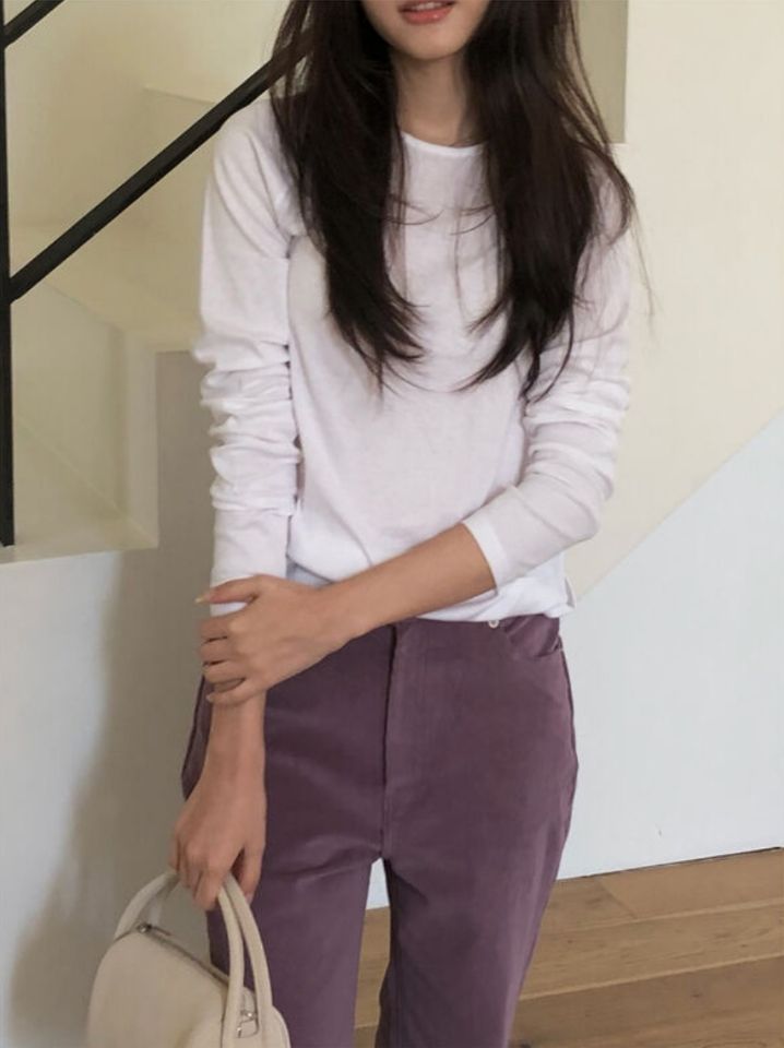 LIVE FOREVER韓國代購㊣女士新款休閑真品人氣25秋冬長袖T恤LIVE FOR_EVER長袖T恤圖色3