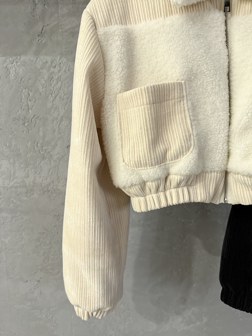 COME OPEN東大門㊣實拍女士新品推薦職業時尚夾克羊毛羅紋COMP-(COME OPEN)夾克