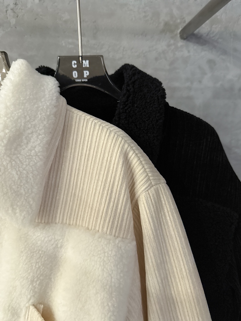 COME OPEN東大門㊣實拍女士新品推薦職業時尚夾克羊毛羅紋COMP-(COME OPEN)夾克