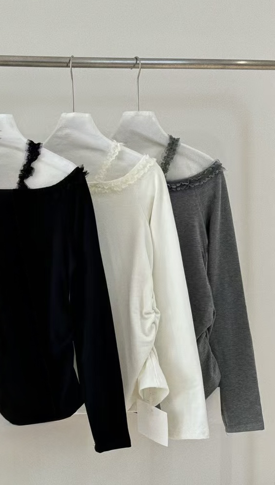 SYMBOL東大門㊣代購女裝新款真品職業時尚人氣推薦長袖T恤蕾絲SYMBOL長袖T恤