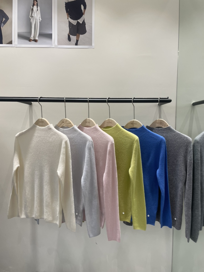 NEOUL東大門㊣實拍女士新款熱賣25秋冬時尚推薦職業真品針織衫NEOUL/ahin雙領標簽針織衫