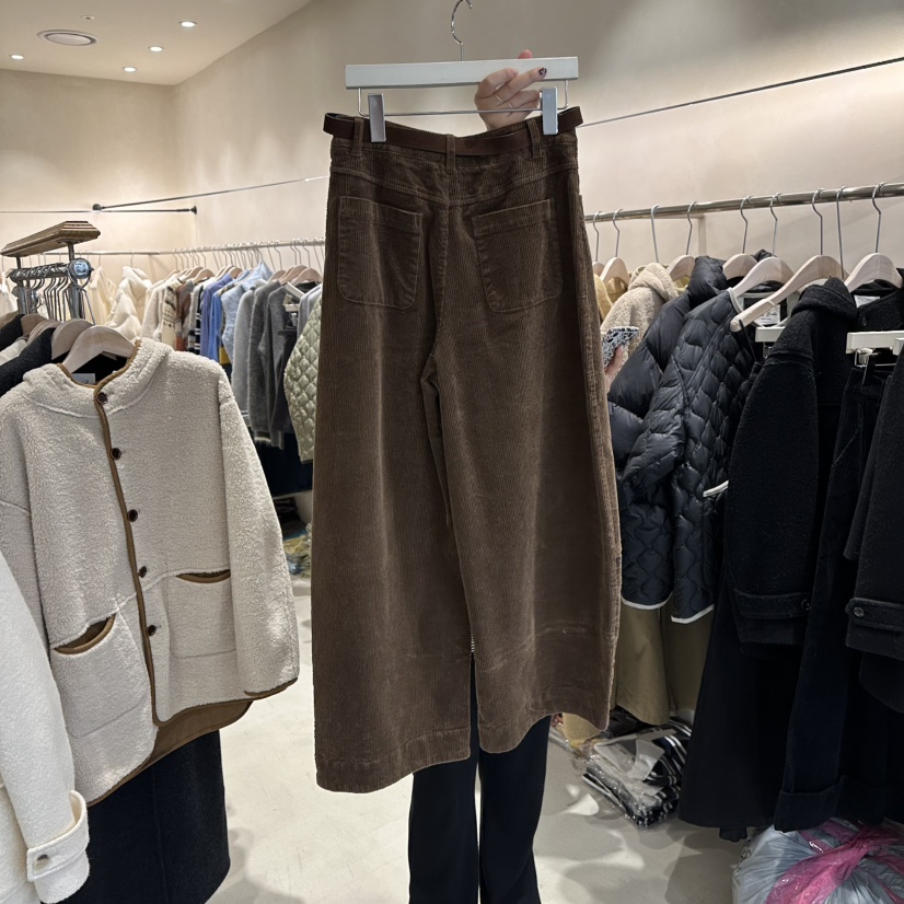 CREME BRULEE韓國直郵㊣女士新品25秋冬休閑褲不含腰帶燈芯絨CREME BRULEE/DH休閑褲