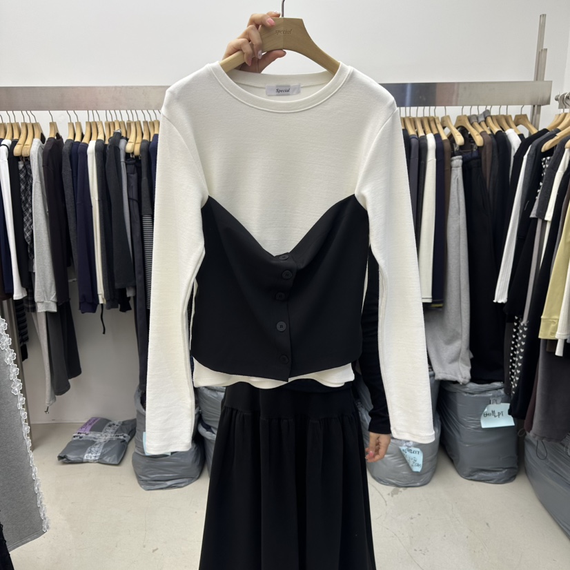 SPECIAL東大門㊣實拍女士新款推薦人氣職業時尚休閑長袖T恤SPECIAL長袖T恤圖色1