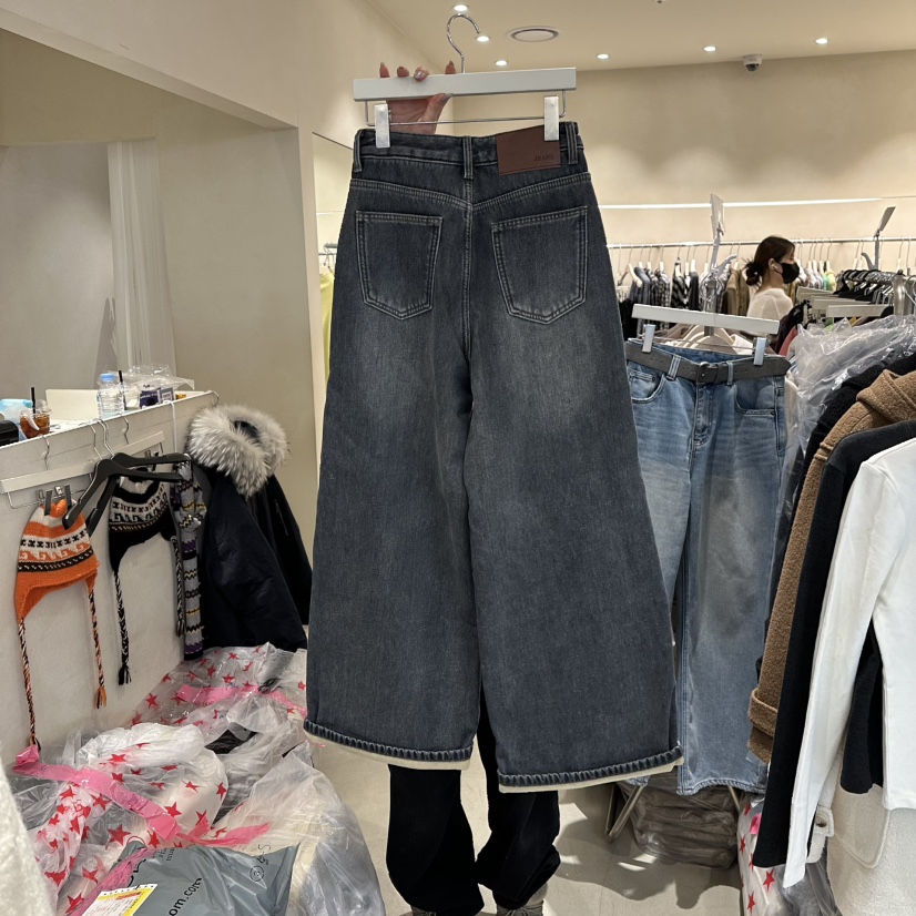 CREME BRULEE東大門㊣代購女裝新品職業熱賣休閑牛仔褲加絨CREME BRULEE/DH牛仔褲