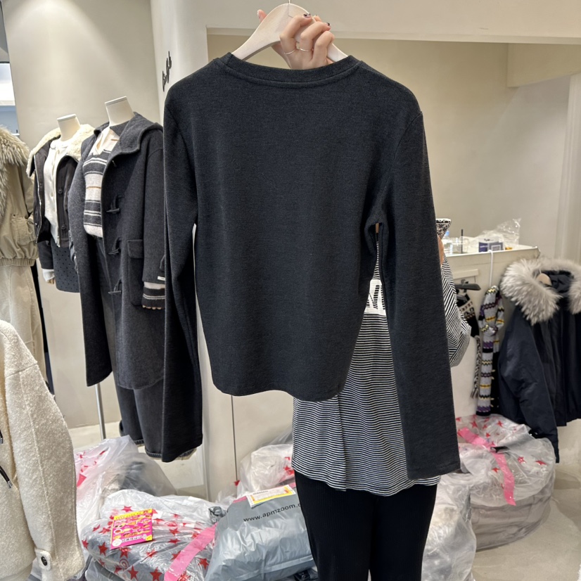 CREME BRULEE東大門㊣直郵女裝新品25秋冬休閑職業長袖T恤CREME BRULEE/DH長袖T恤