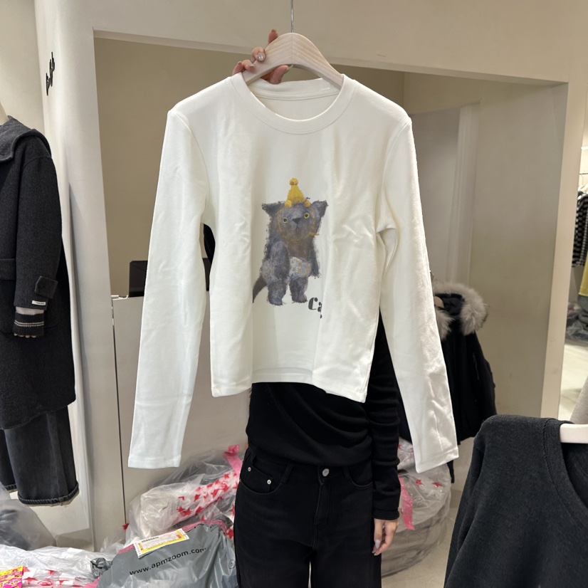 CREME BRULEE東大門㊣直郵女裝新品25秋冬休閑職業長袖T恤CREME BRULEE/DH長袖T恤圖色1