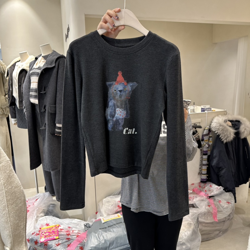 CREME BRULEE東大門㊣直郵女裝新品25秋冬休閑職業長袖T恤CREME BRULEE/DH長袖T恤圖色2