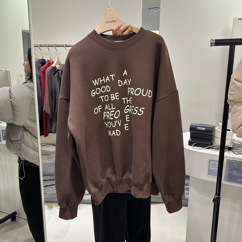 RENDER東大門㊣實拍女裝新款人氣25秋冬熱賣推薦時尚真品衛衣RENDER衛衣圖色1