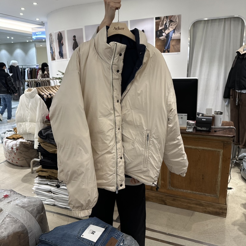 ACKER東大門㊣代購女裝新款人氣短款羽絨服兩面穿填充雙面鵝絨ACKER短款羽絨服