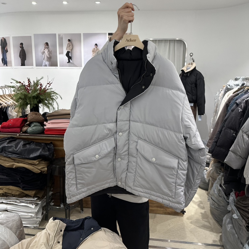 ACKER東大門㊣代購女裝新款人氣短款羽絨服兩面穿填充雙面鵝絨ACKER短款羽絨服圖色2