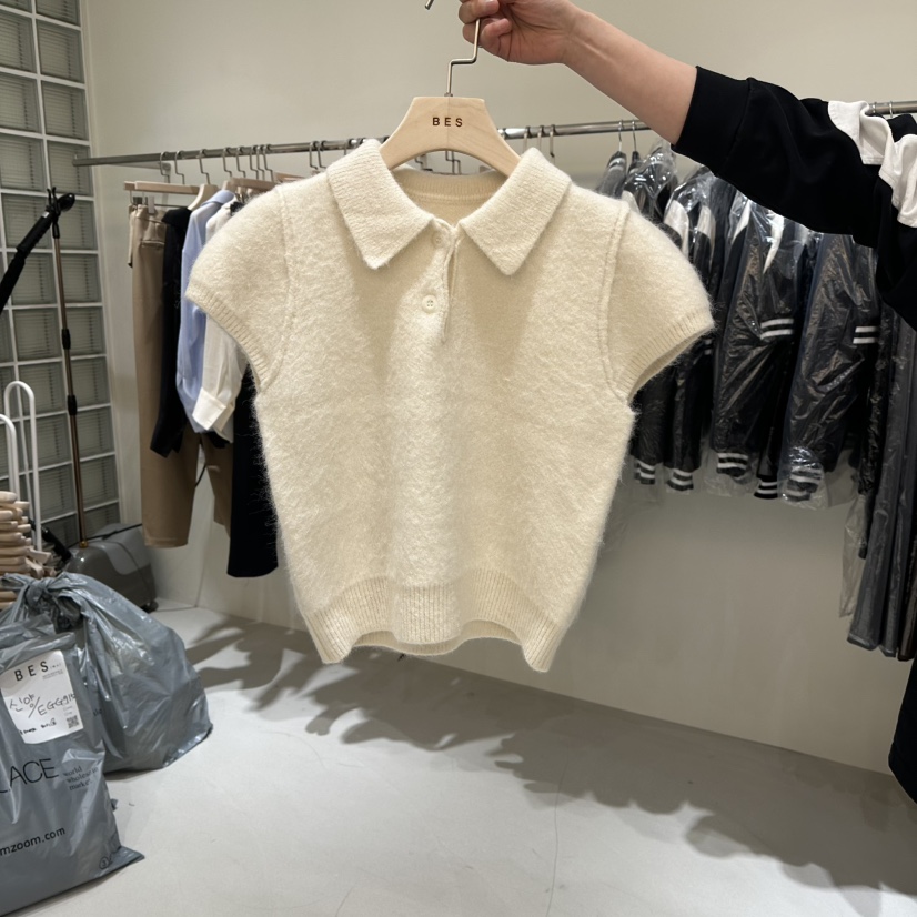 BES東大門㊣實拍女士新品推薦休閑職業25秋冬熱賣毛衣安哥拉BES SEOUL毛衣圖色1