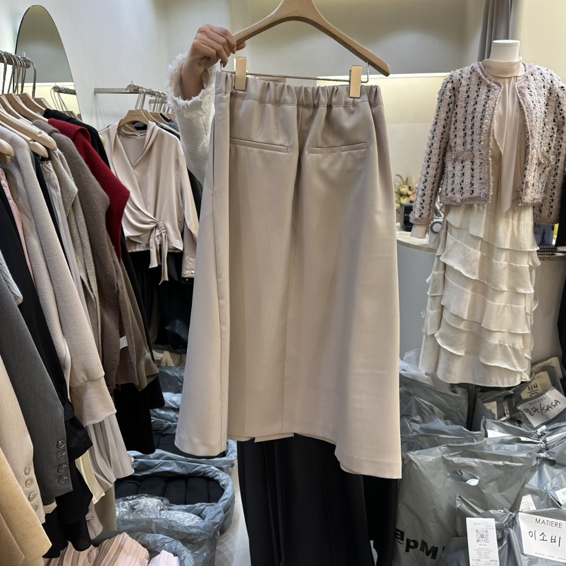MATIERE東大門㊣直郵女士新品真品推薦職業25秋冬時尚休閑長裙MATIERE長裙