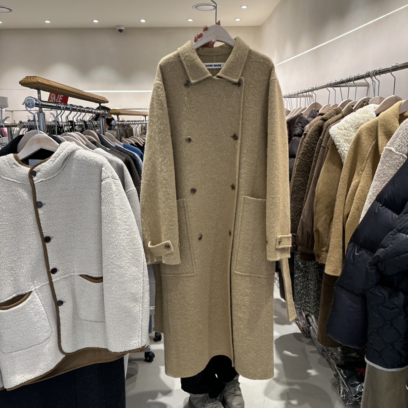 CREME BRULEE東大門㊣實拍女士新品熱賣中長款大衣含腰帶羊駝CREME BRULEE/DH中長款大衣圖色1