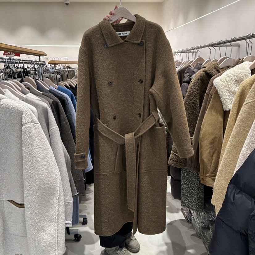 CREME BRULEE東大門㊣實拍女士新品熱賣中長款大衣含腰帶羊駝CREME BRULEE/DH中長款大衣圖色2