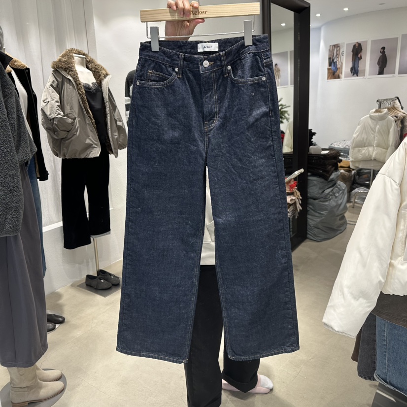 ACKER東大門㊣實拍女裝新款時尚人氣休閑真品熱賣牛仔褲加絨ACKER牛仔褲圖色1