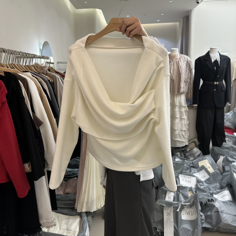 MATIERE東大門㊣實拍女士新品25秋冬真品熱賣職業人氣長袖T恤MATIERE長袖T恤圖色1