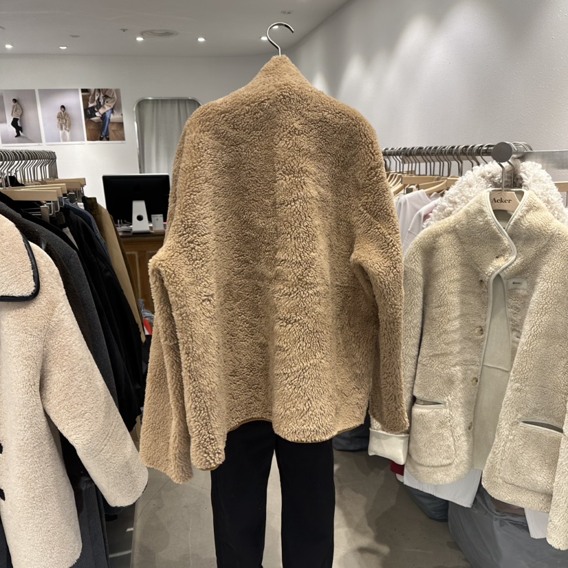 ACKER東大門㊣代購女裝新款時尚25秋冬真品人氣短款大衣兩面穿ACKER短款大衣