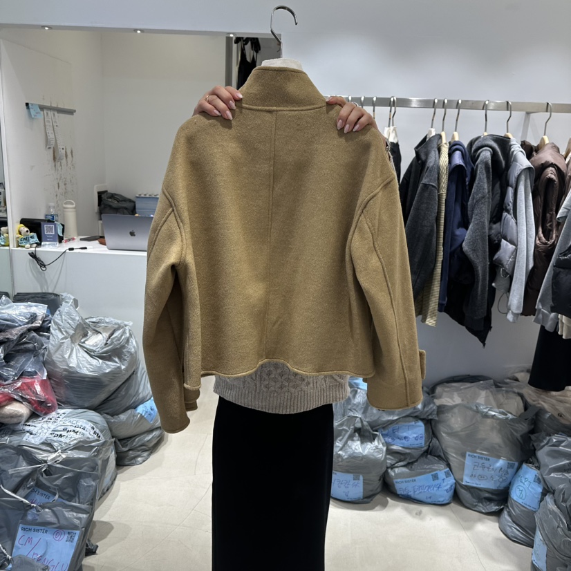 RICH SISTER東大門㊣實拍女裝新品熱賣時尚人氣職業夾克高領RICH SISTER夾克