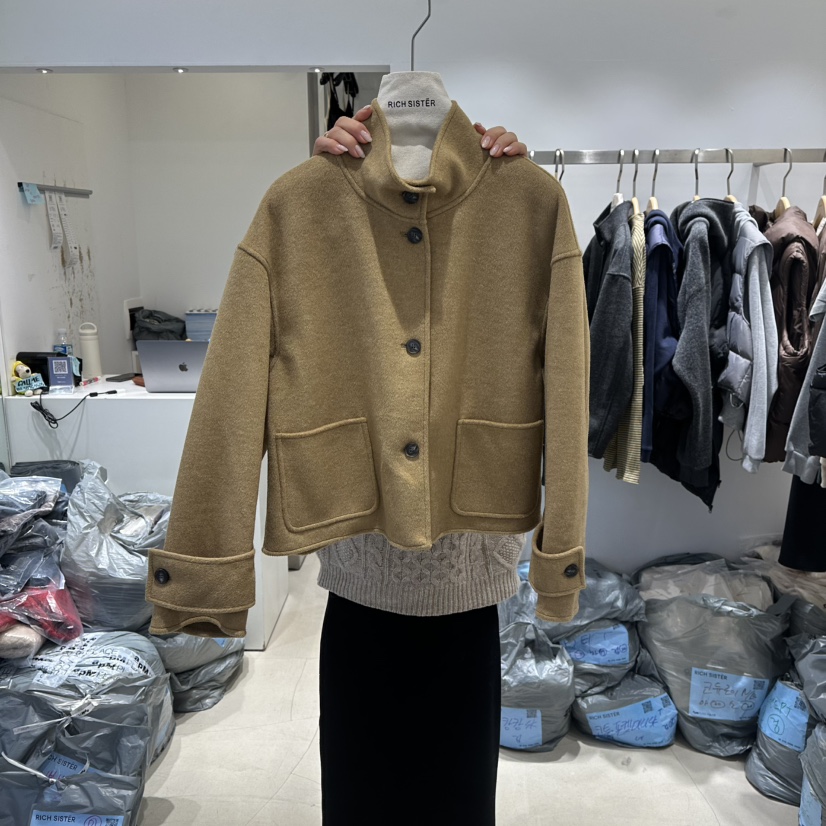 RICH SISTER東大門㊣實拍女裝新品熱賣時尚人氣職業夾克高領RICH SISTER夾克圖色2