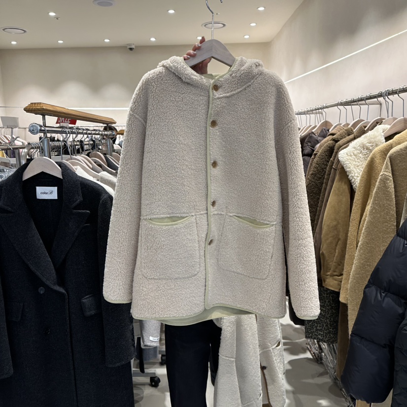 CREME BRULEE韓國直郵㊣女裝新品人氣25秋冬休閑時尚短款大衣CREME BRULEE/DH短款大衣圖色2米色