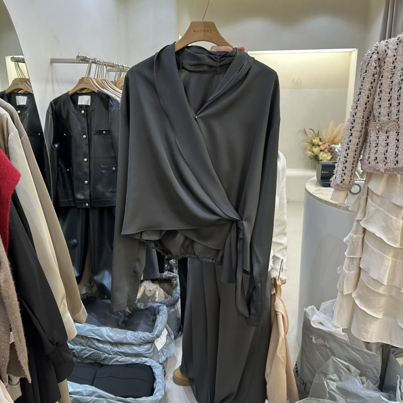 MATIERE韓國直郵㊣女裝新款推薦職業休閑時尚人氣襯衫蕾絲衫MATIERE襯衫/蕾絲衫圖色2