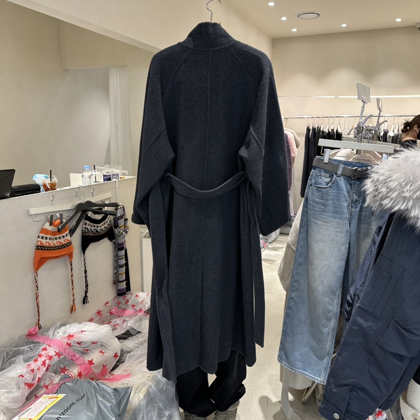 CREME BRULEE韓國直郵㊣女裝新品休閑職業中長款大衣含腰帶CREME BRULEE/DH中長款大衣