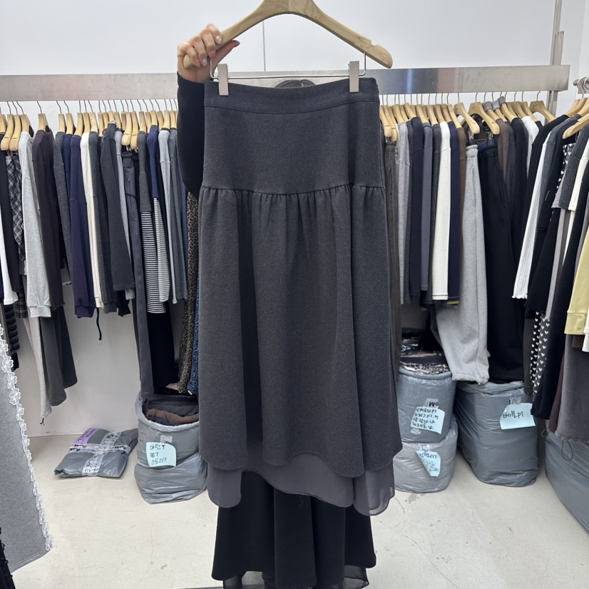 SPECIAL韓國直郵㊣女裝新品職業人氣25秋冬熱賣休閑真品長裙SPECIAL長裙圖色1墨色