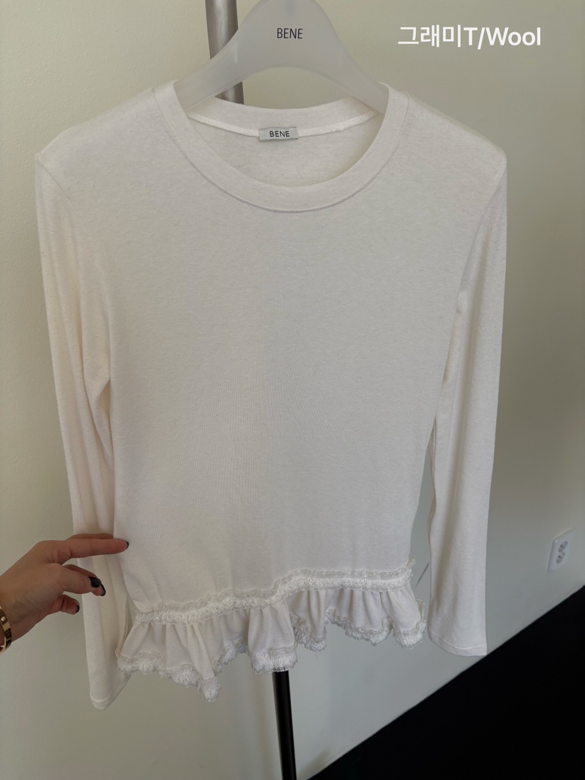 BENE東大門㊣實拍女裝新款25秋冬時尚真品人氣長袖T恤安哥拉BENE長袖T恤圖色1
